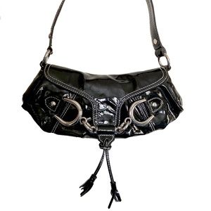 Adrianne Cittadini Black Patent Leather Shoulder Bag
